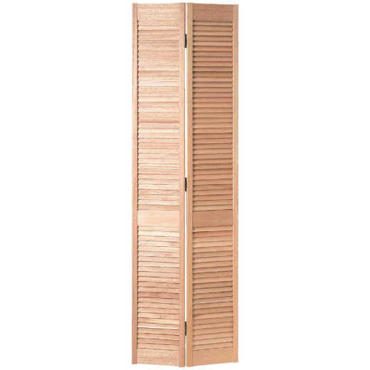 Jeld Wen 36 In. W. x 80 In. H. Pine Louver/Louver Natural Color Bifold Door