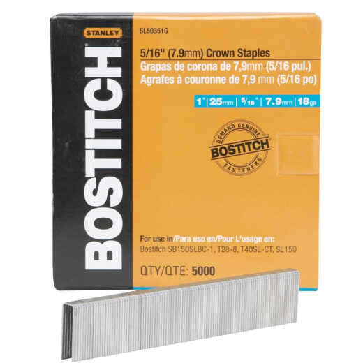 Bostitch 18-Gauge 5/16 In. x 1 In. Pneumatic Cap Staples (5000 Ct.)