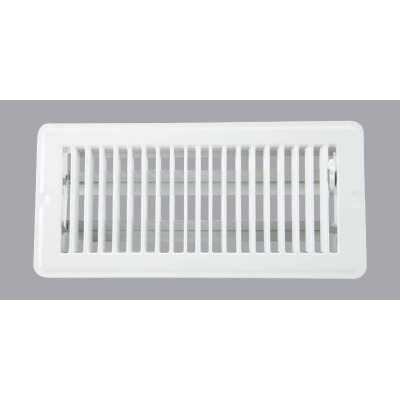 Home Impressions 4 In. x 10 In. White Steel Floor Register