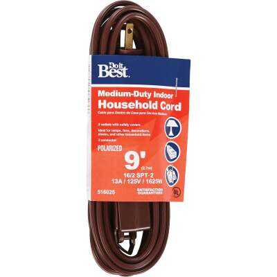 Do it Best 9 Ft. 16/2 Brown Cube Tap Extension Cord