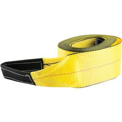 Erickson 3 In. x 30 Ft. 7500 Lb. Safe Work Load Polyester Tow Strap with Loops, Yellow