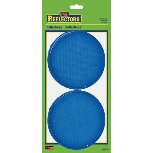 Hy-Ko 3-1/4 In. Dia. Round Blue Press-On Reflector (2-Pack)